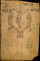 Folio 15 - Calvaire avec Christ et deux personnages - Inscriptions - Croquis rajoutes